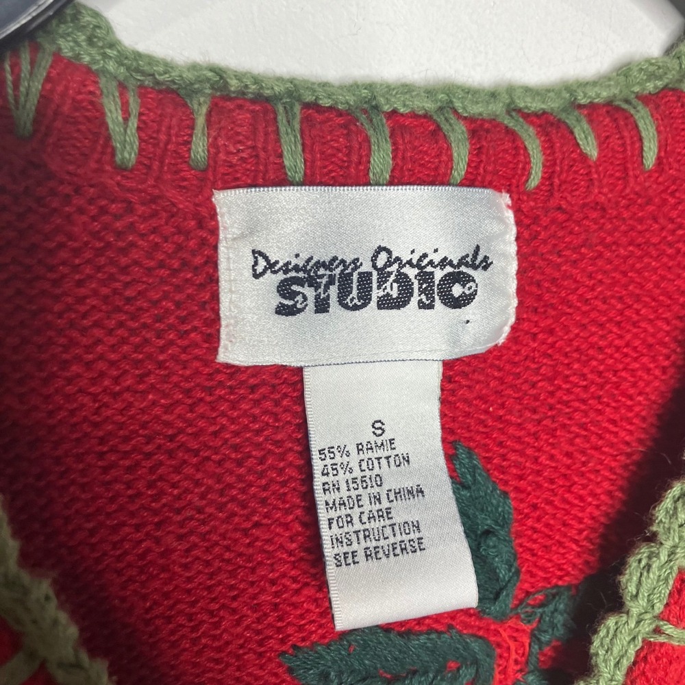 Designers original studio Christmas‎ vest women's size small winter holiday red - Picture 2 of 6